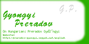 gyongyi preradov business card